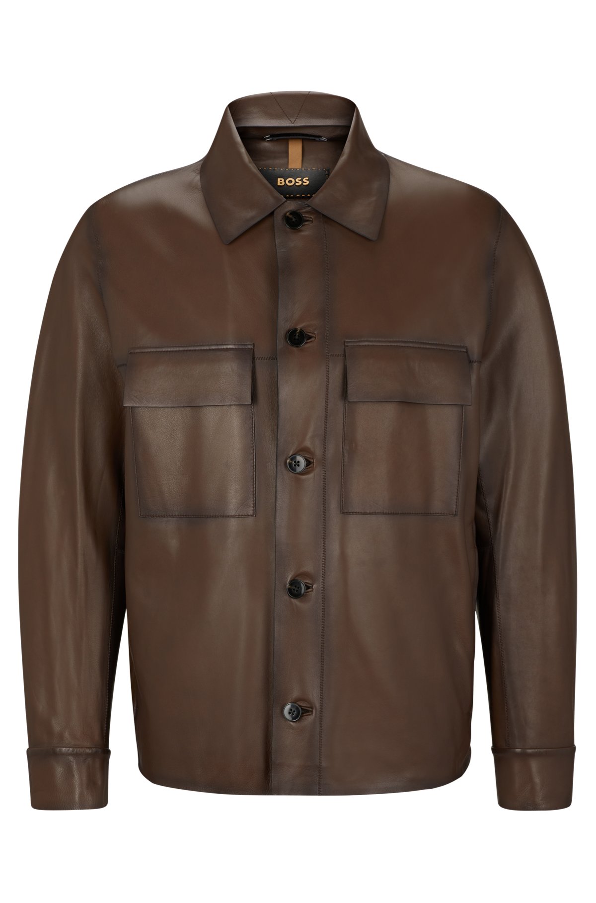 BOSS Ribbed Edging Suede Jacket in Brown for Men