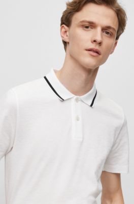 BOSS Regularfit polo shirt with monogram jacquard