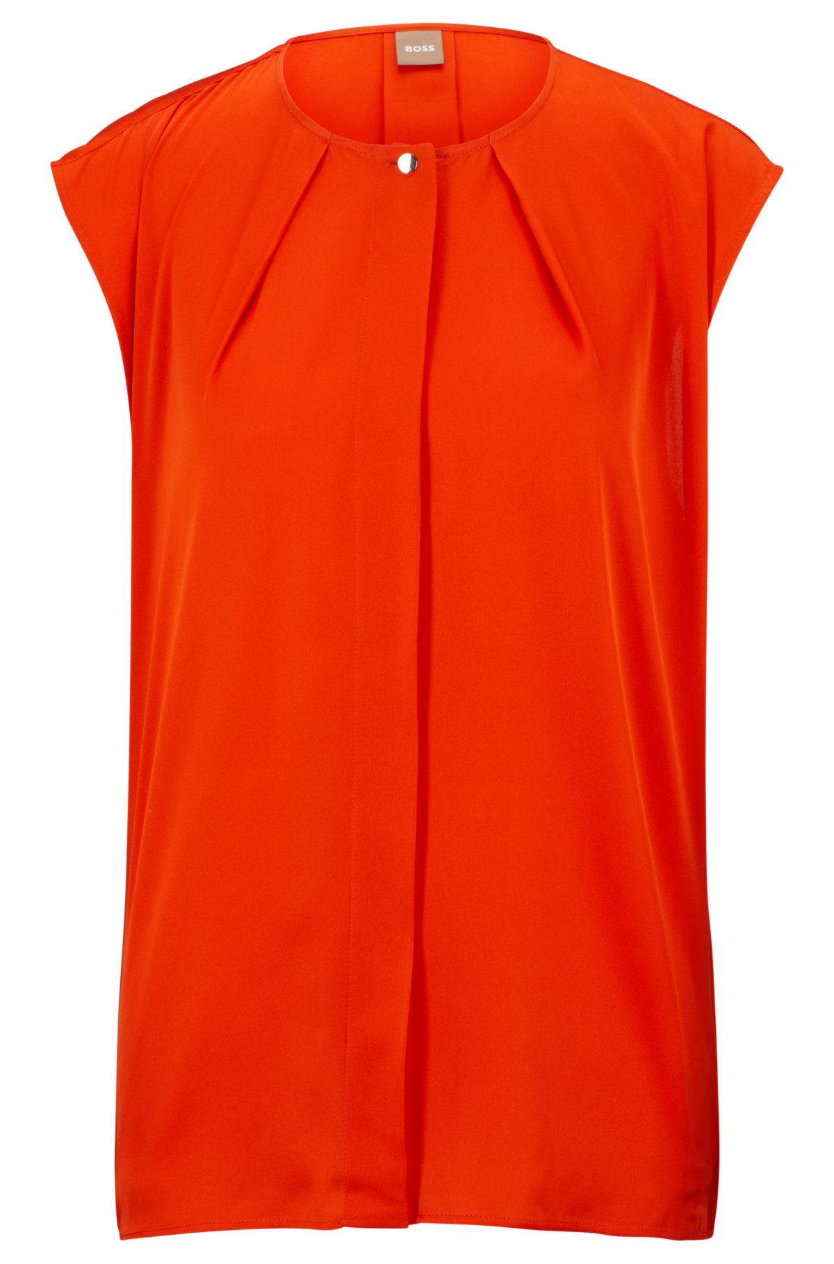 Overstige Dekoration sporadisk BOSS - Sleeveless regular-fit blouse in stretch silk
