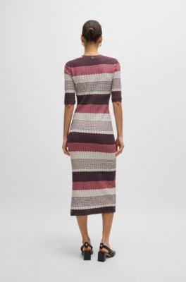 Vestido a rayas estructurado de punto de algod&oacute;n el&aacute;stico, Fantas&iacute;a