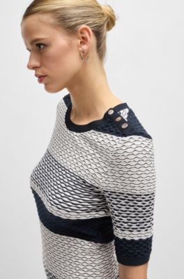 Vestido a rayas estructurado de punto de algod&oacute;n el&aacute;stico, Fantas&iacute;a