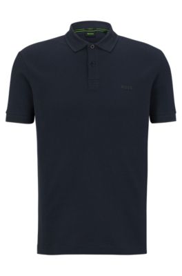 BOSS Cotton Pique Polo Shirt - Navy