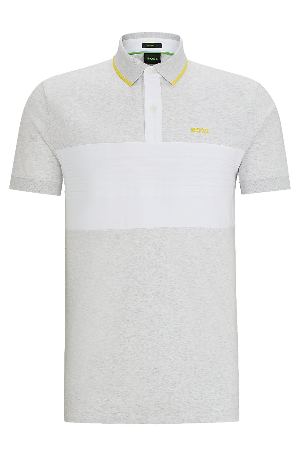 BOSS - Cotton-blend regular-fit polo shirt with color-blocking