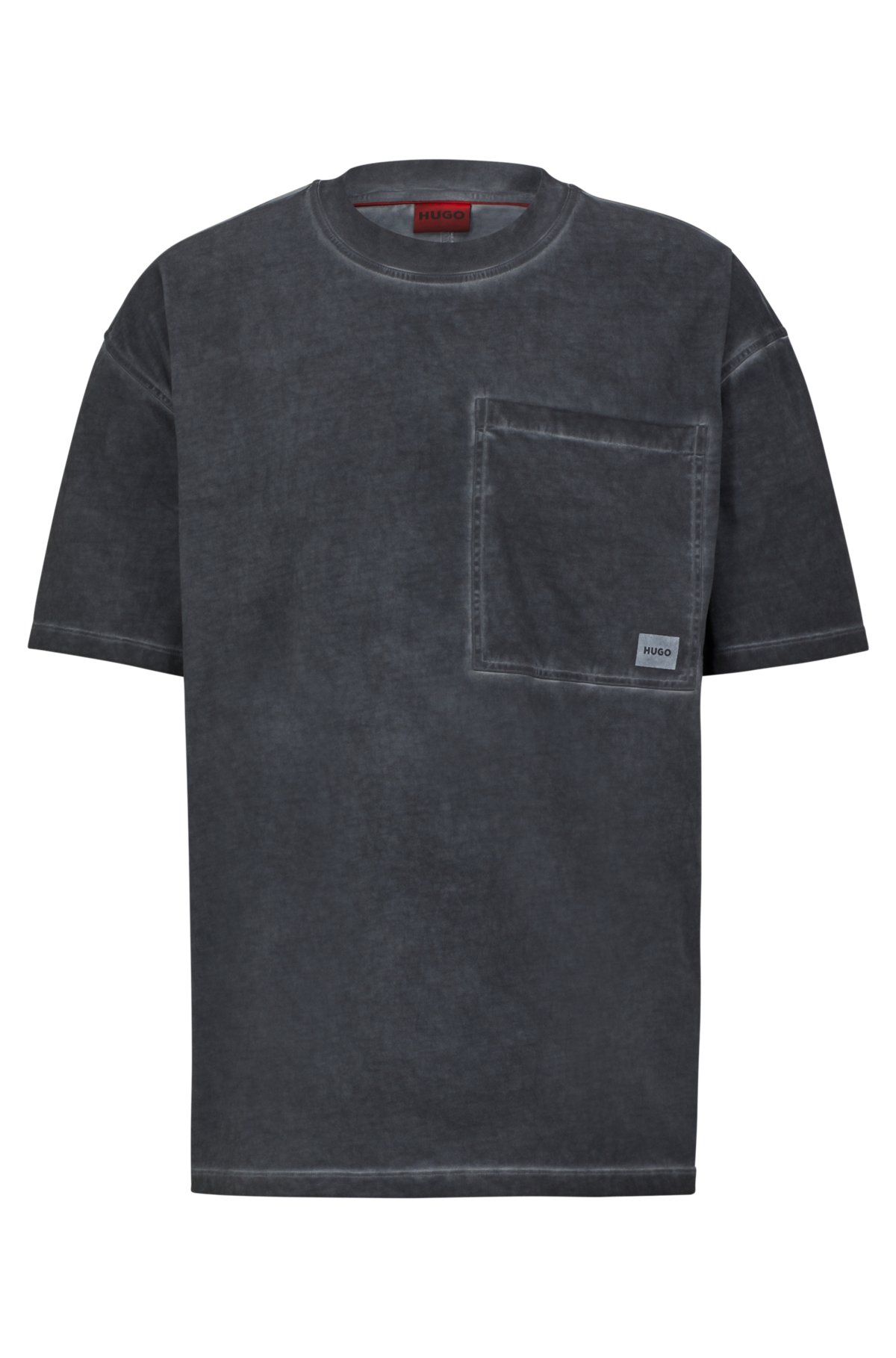 HUGO - Cotton-jersey oversize-fit T-shirt patch logo with