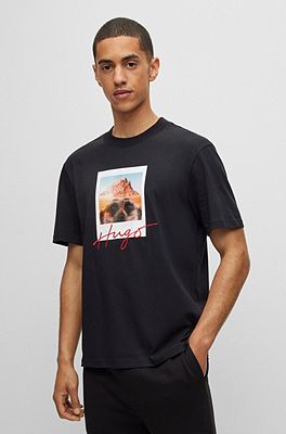- T-shirt and animal logo Cotton-jersey with HUGO print