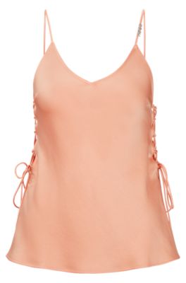 HUGO - Strappy camisole in satin with side laces