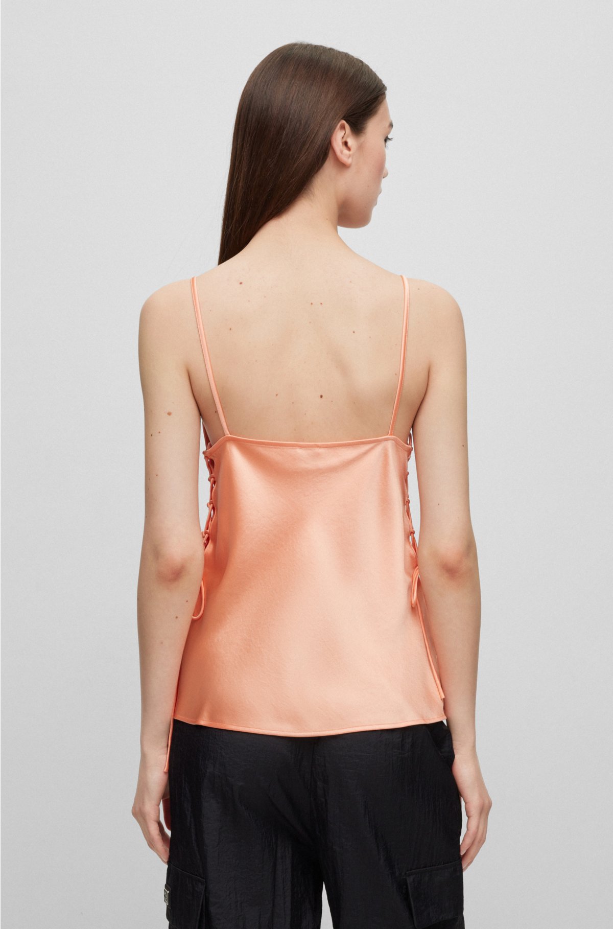 Ladies Satin & Lace Camisole Top With Adjustable Straps by Marlon