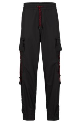 HUGO - Ripstop cargo trousers with logo print