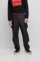 Ripstop cargo trousers with logo print, Black