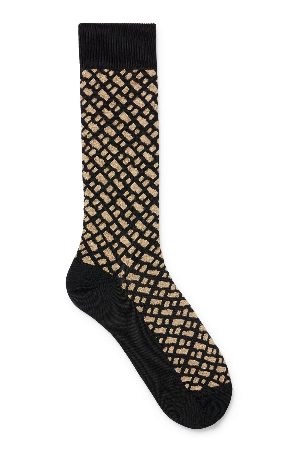 BOSS - Regular-length socks in stretch fabric with monogram pattern