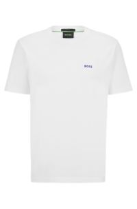 BOSS - Regular-fit T-shirt with tape stretch side in cotton
