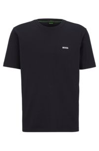 Regular-fit T-shirt in stretch cotton with side tape, Dark Blue