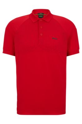 BOSS Slimfit polo shirt with decorative reflective pattern