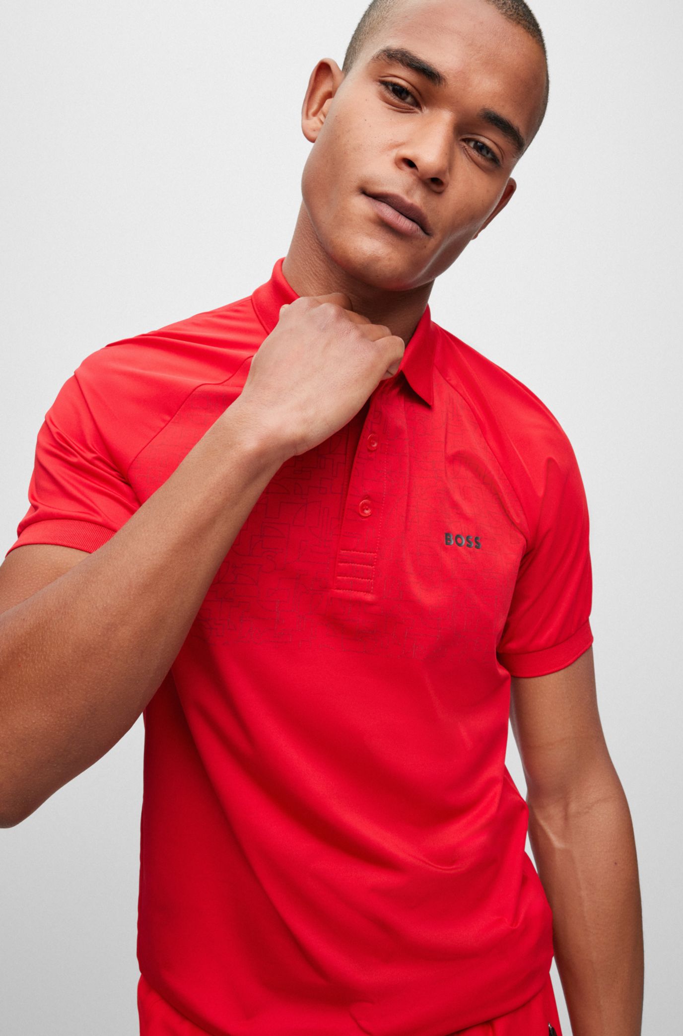 Red hugo sale boss polo shirt