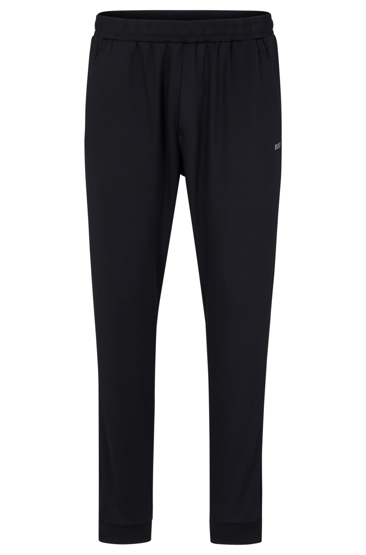 Cuffed tracksuit bottoms in active-stretch fabric, Dark Blue
