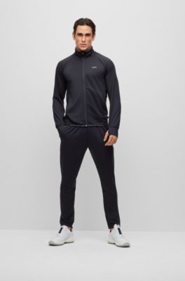 BOSS - Zip-up sweatshirt in active-stretch fabric