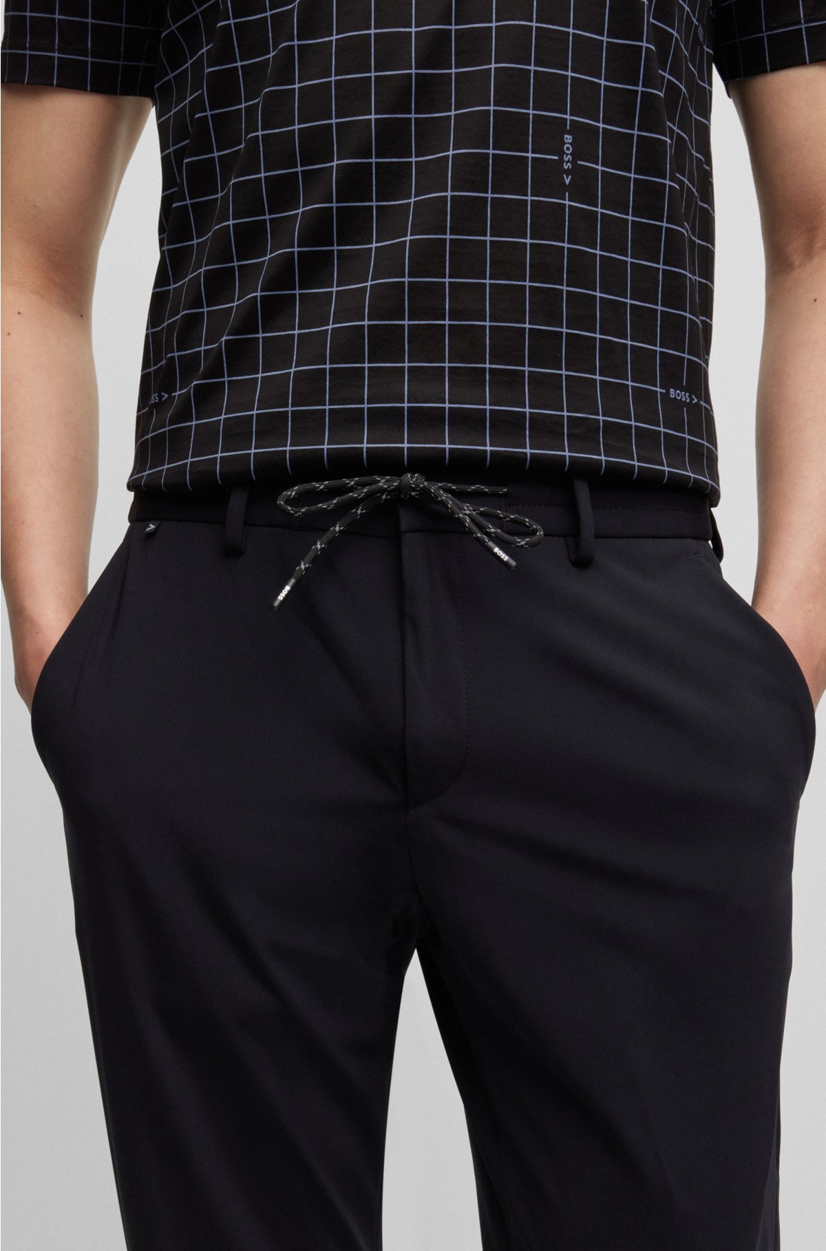 BOSS Slim-fit trousers - jersey performance-stretch in