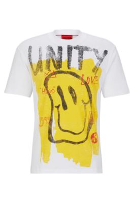 HUGO - Cotton-jersey T-shirt with doodle motifs