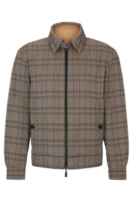 HUGO BOSS WATER-REPELLENT REVERSIBLE BLOUSON-STYLE JACKET WITH CHECK PATTERN