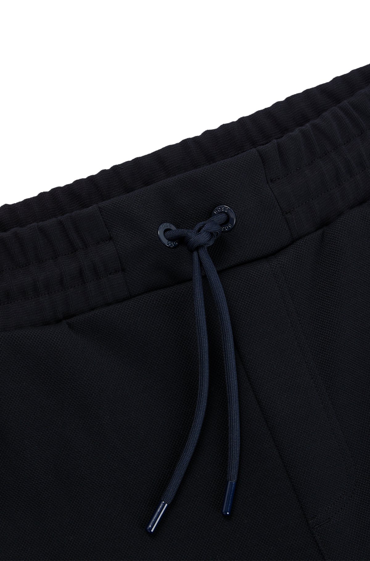 Cotton-blend tracksuit bottoms with signature stripes, Dark Blue