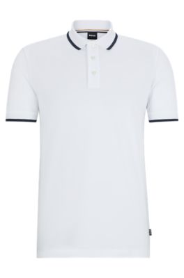 BOSS - Cotton-piqué polo shirt with logo detail