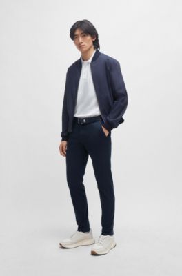 Polo en piqu&eacute; de coton avec liser&eacute;s contrastants, Blanc