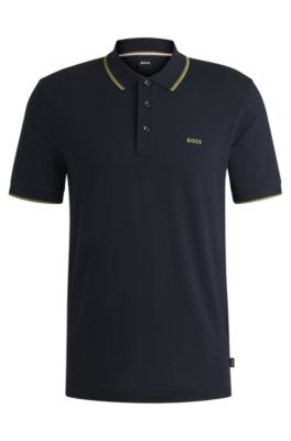 Cotton-piqué polo shirt with contrast tipping