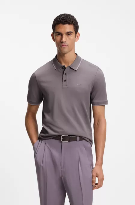 Cotton-piqué polo shirt with contrast tipping