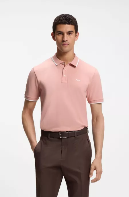 Cotton-piqué polo shirt with contrast tipping