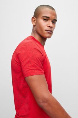 BOSS Slimfit Tshirt with decorative reflective pattern
