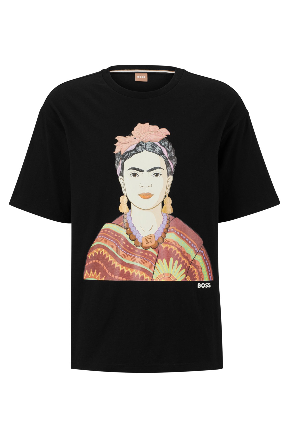 BOSS Relaxed-fit cotton with Frida Kahlo graphic