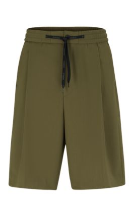 HUGO - Relaxed-fit shorts in structured performance-stretch fabric