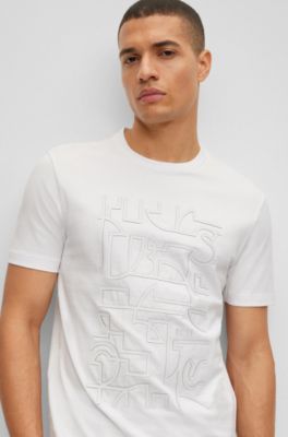 BOSS - Cotton-jersey T-shirt with seasonal print