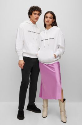 BOSS - Cotton-terry hoodie with Valentine's Day artwork