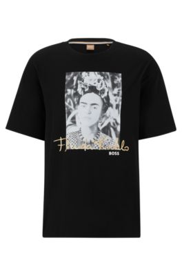BOSS - Relaxed-fit cotton T-shirt with Frida Kahlo graphic