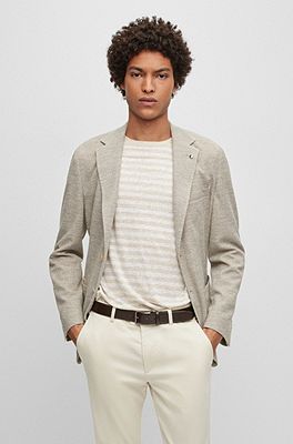 Regular-fit jacket in micro-patterned cloth