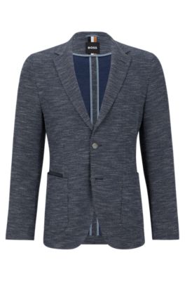 BOSS - Regular-fit jacket in micro-patterned cloth