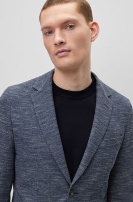 BOSS - Regular-fit jacket in micro-patterned cloth