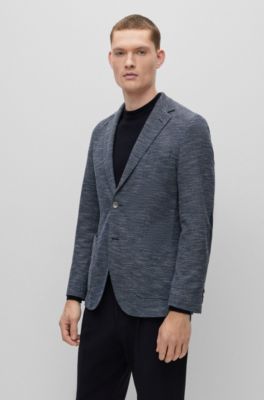 BOSS - Regular-fit jacket in micro-patterned cloth