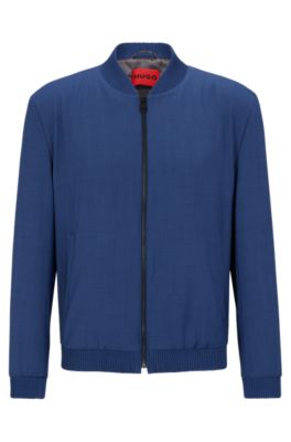 HUGO - Slim-fit jacket in performance-stretch mohair-look fabric