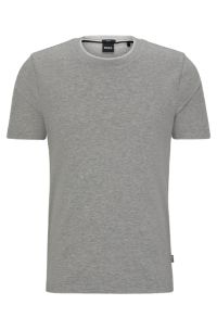 BOSS - collar in Slim-fit T-shirt structured double cotton with