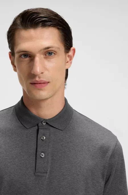 Regular-fit polo shirt in mercerized Italian cotton
