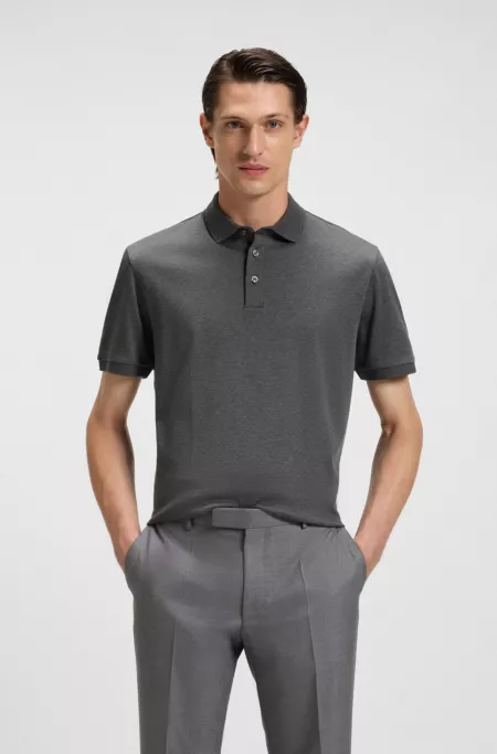 Regular-fit polo shirt in mercerized Italian cotton