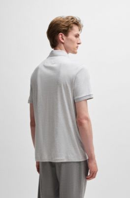 Regular-fit polo shirt in mercerized Italian cotton, Light Grey