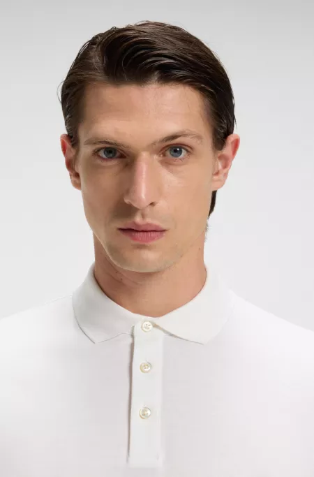 Regular-fit polo shirt in mercerized Italian cotton