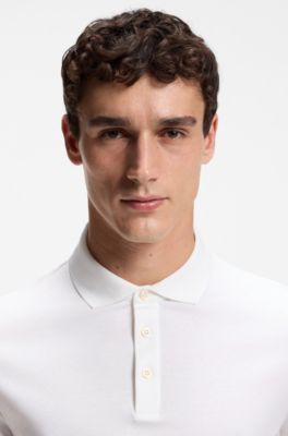 Polo de algod&oacute;n mercerizado, Blanco