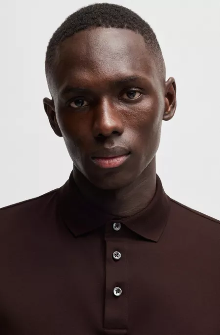 Regular-fit polo shirt in mercerized Italian cotton