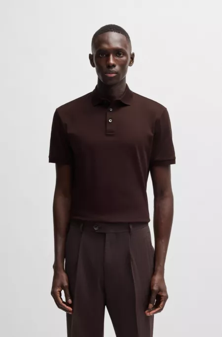 Regular-fit polo shirt in mercerized Italian cotton