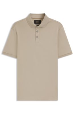 Polo regular fit de algod&oacute;n italiano mercerizado, Caqui