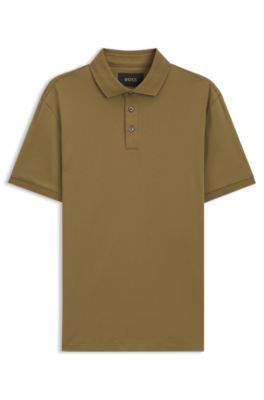 Polo de algod&oacute;n mercerizado, Beige